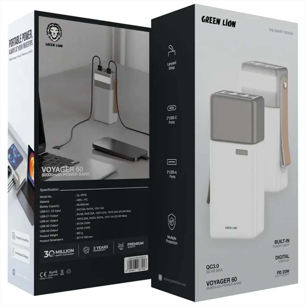 Green Lion Voyager 60 Power Bank 60000mAh PD 20W