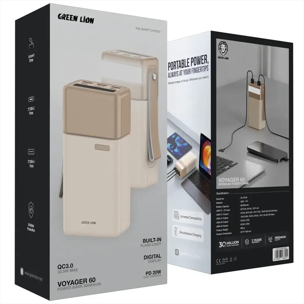 Green Lion Voyager 60 Power Bank 60000mAh PD 20W