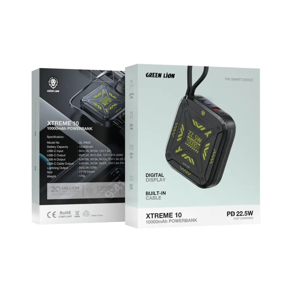 Green Lion Xtreme 10 Power Bank 10000 mAh PD 22.5W