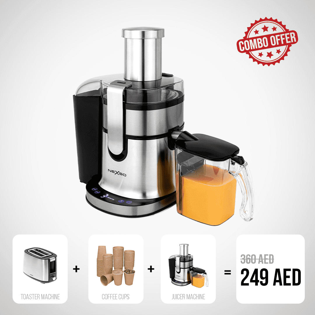 NEXSO Juicer, Toaster & Coffee Cups Combo