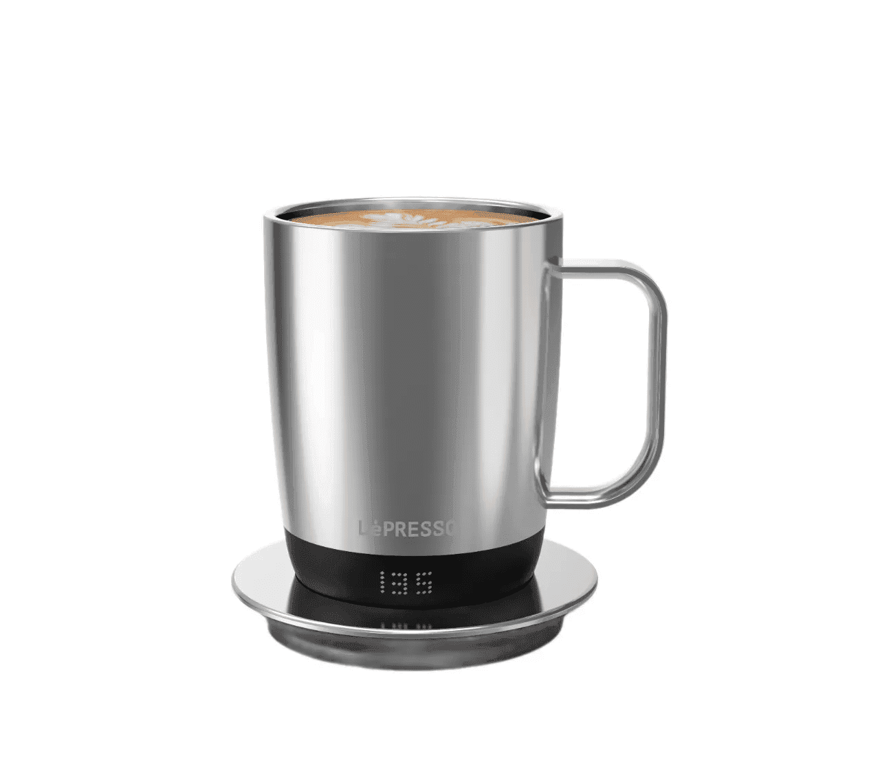 LePRESSO Stainless Steel Coffee Mug with Temperature Display