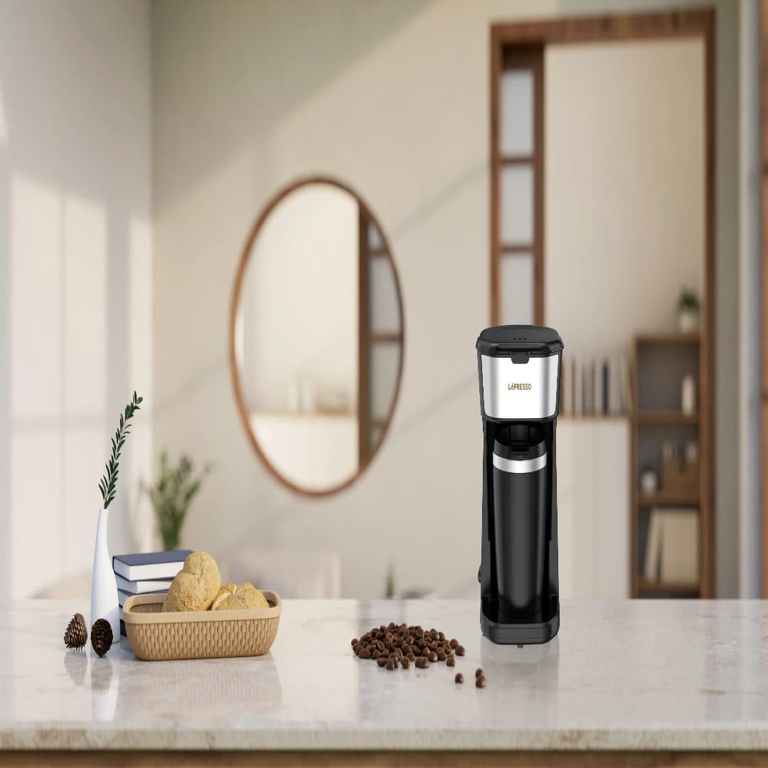 Single Serve Coffee Maker with Travel Mug