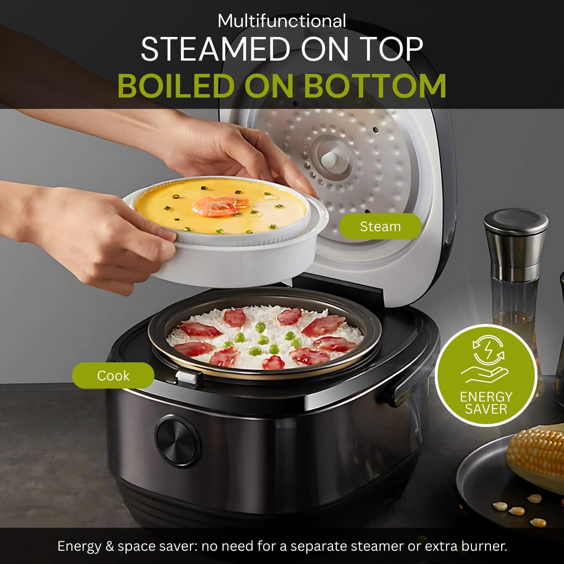 NEXSO Smart Electric Rice Cooker with Non-Stick Inner Pot