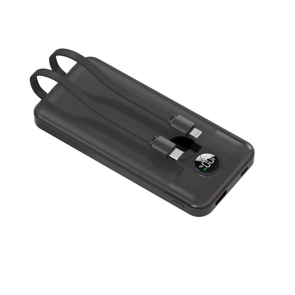 Porodo 10000mAh Power bank Digital Display with C & Lightning Cable