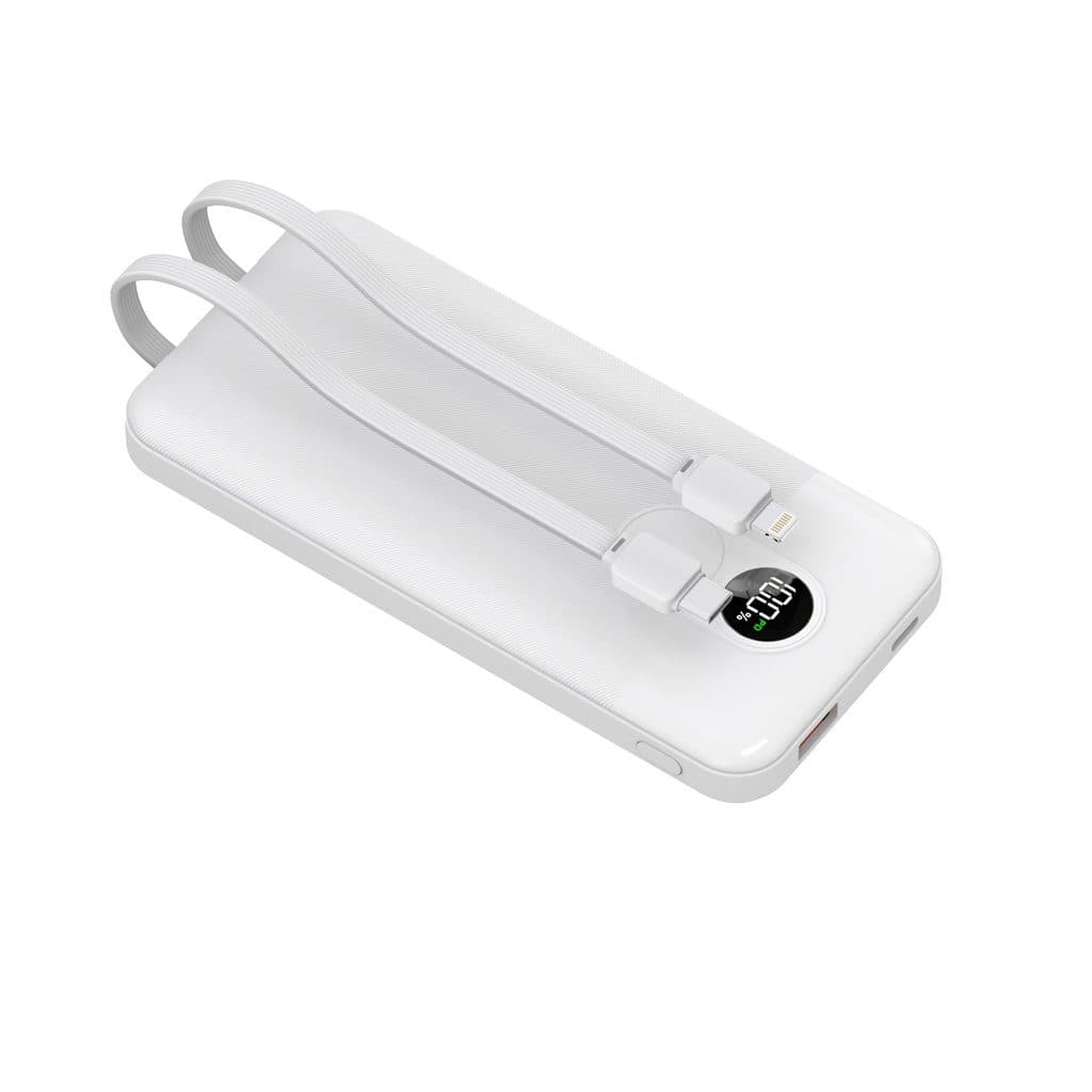 Porodo 10000mAh Power bank Digital Display with C & Lightning Cable