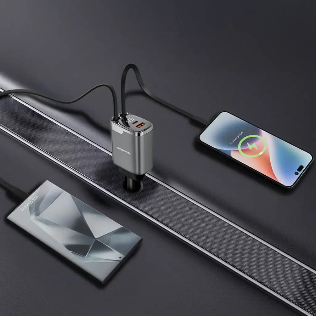 Porodo 111W Car Charger Lightning & Type-C