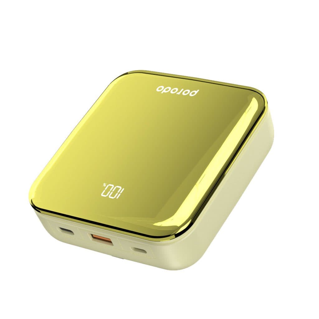 Porodo 20000mAh Mirror Power Bank Built-In Charge & Re-Charge Cables