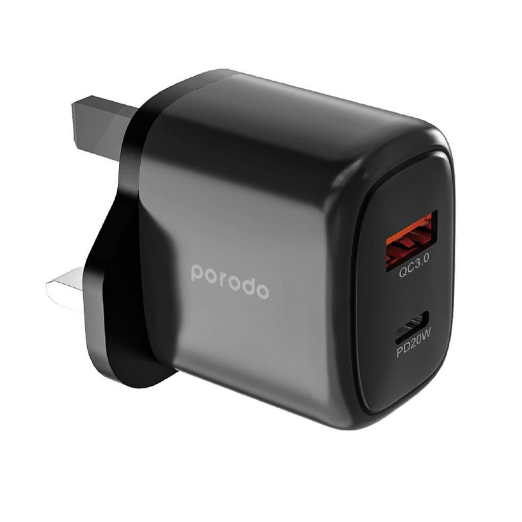 Porodo 20W+QC USB A+C Charger UK