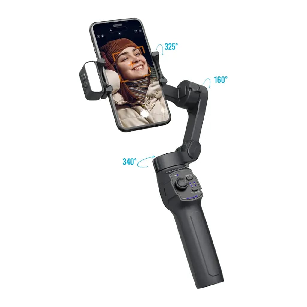 Porodo 3-Axis Gimbal Stabilizer Magnetic Fill Light