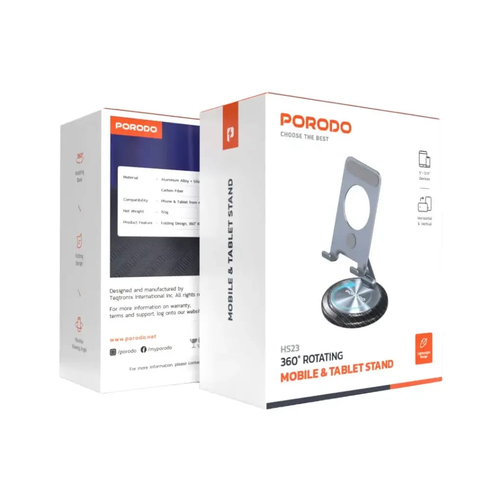 Porodo 360° Rotating Mobile & Tablet Stand