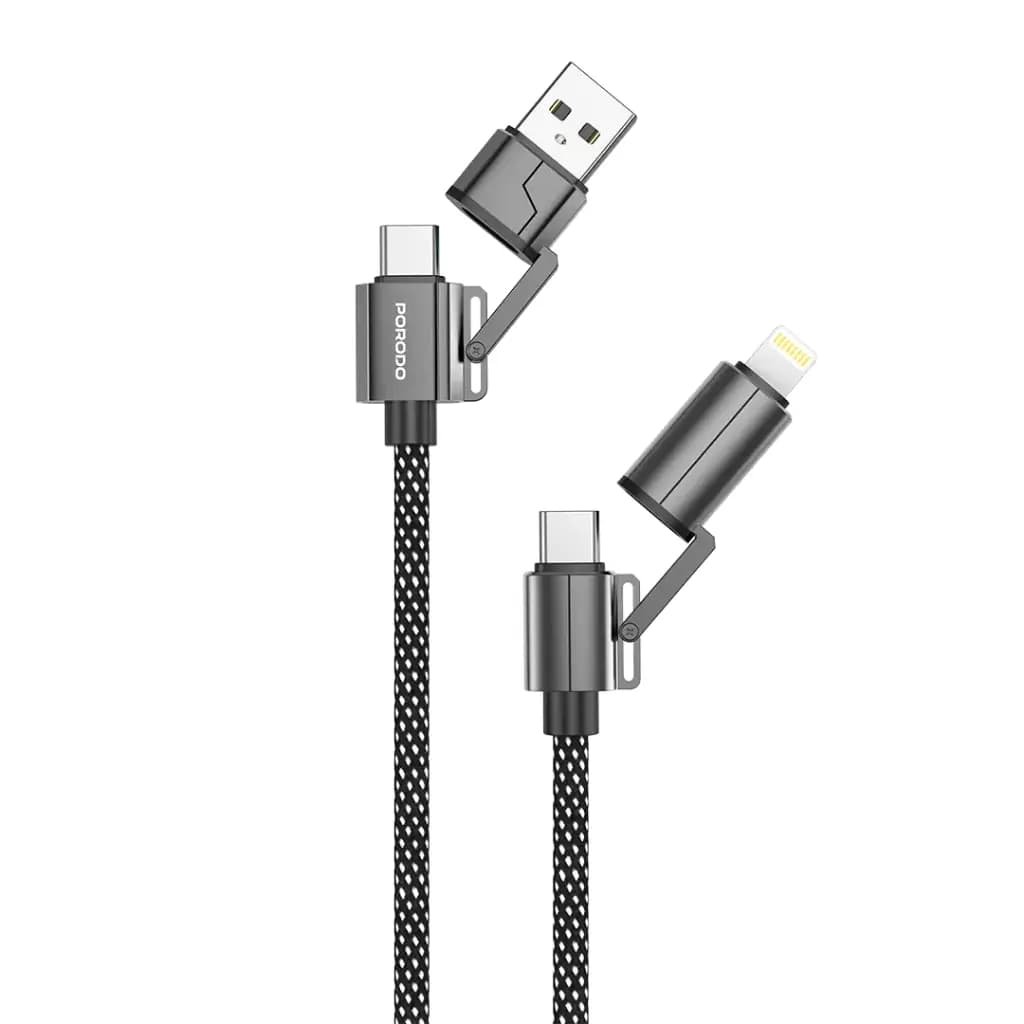 Porodo 4 Cables in 1 Aluminum Fast Charger Wire