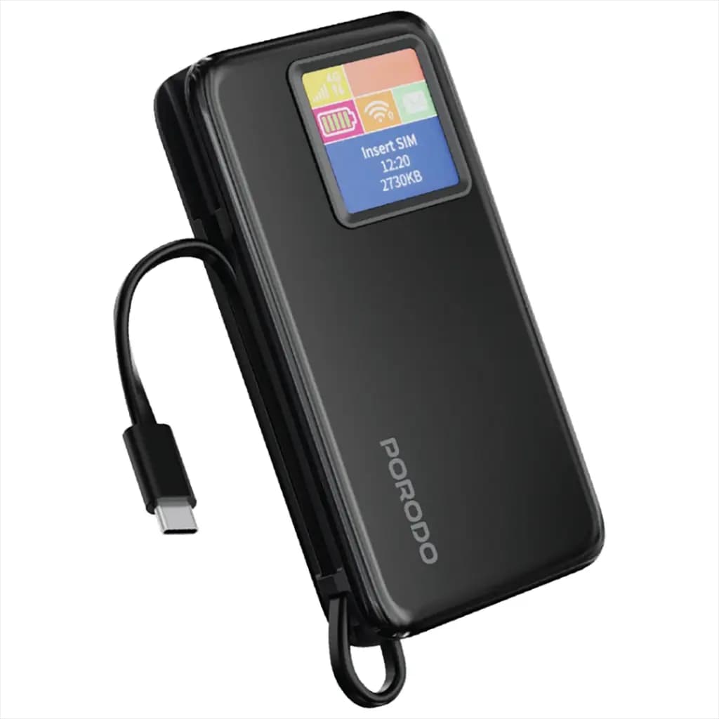 Porodo 4G LTE | WIFI 6 Pocket Router and 10000mAh Power Bank