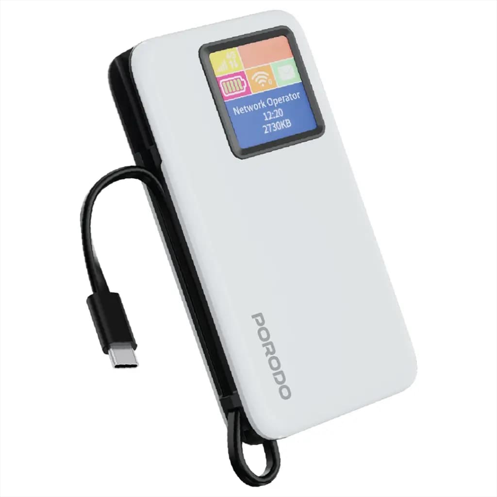 Porodo 4G LTE | WIFI 6 Pocket Router and 10000mAh Power Bank