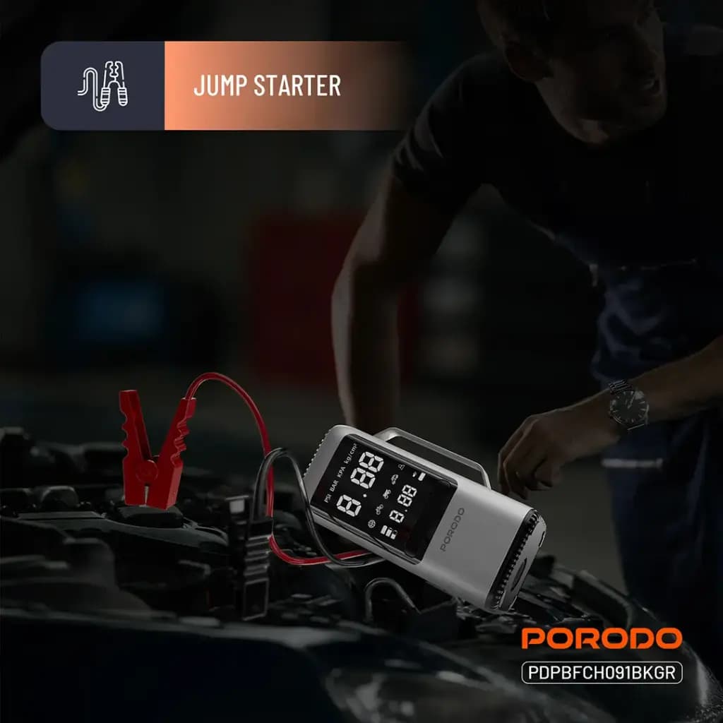 Porodo 6-IN-1 Multi Function Power Tool, Jump Starter | Air Compressor | Power Bank