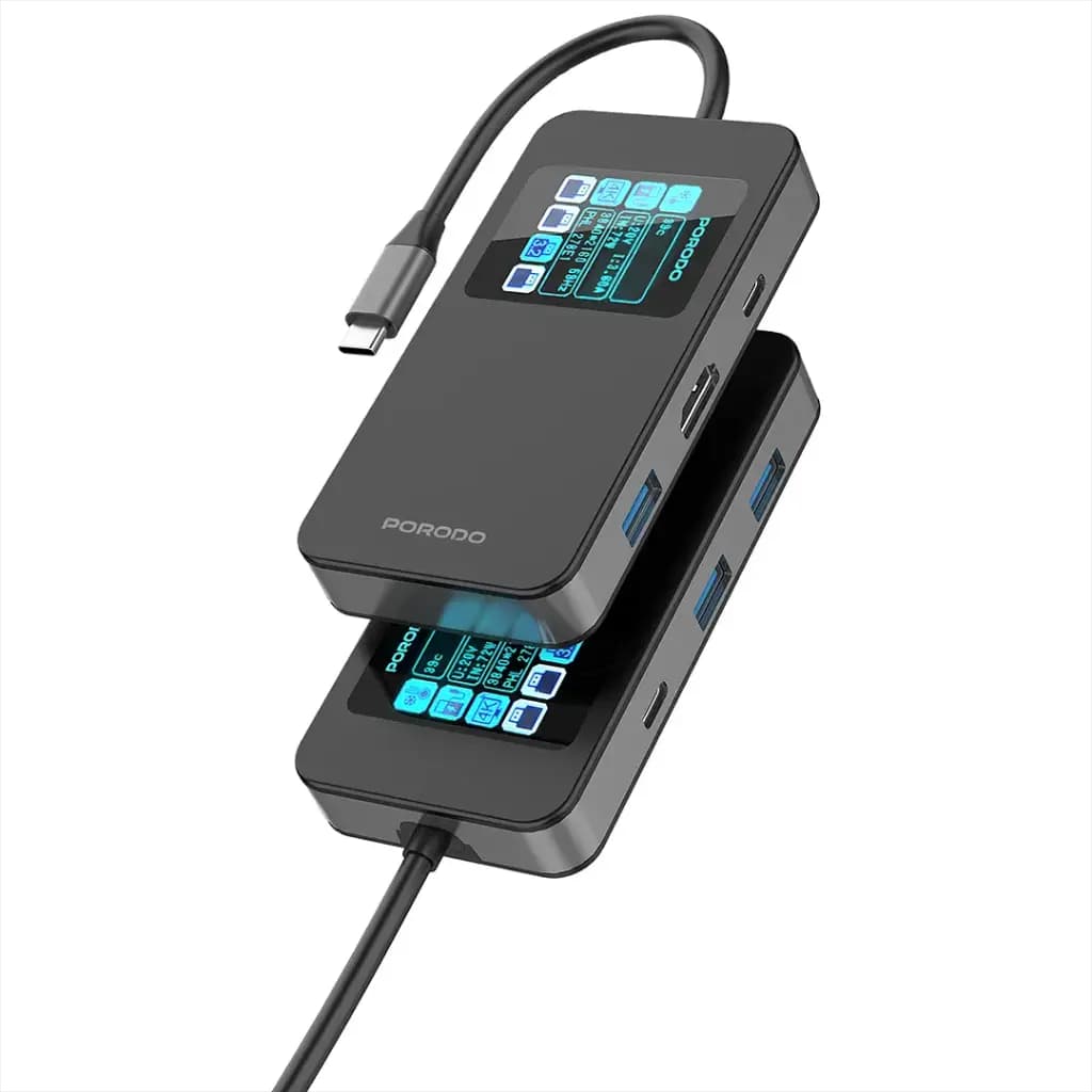 Porodo 6 IN 1 Multi-Port USB-C Hub