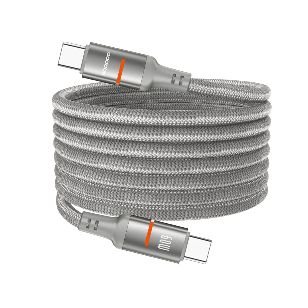 Porodo 60W Type-C to Type-C Magnetic Braided Cable