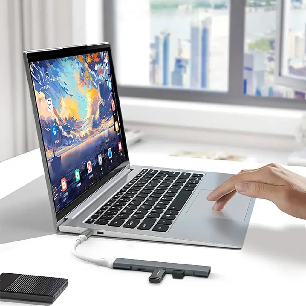 Porodo ALUMINUM Multi-Port USB-C Hub 5Gbps Data Transfer