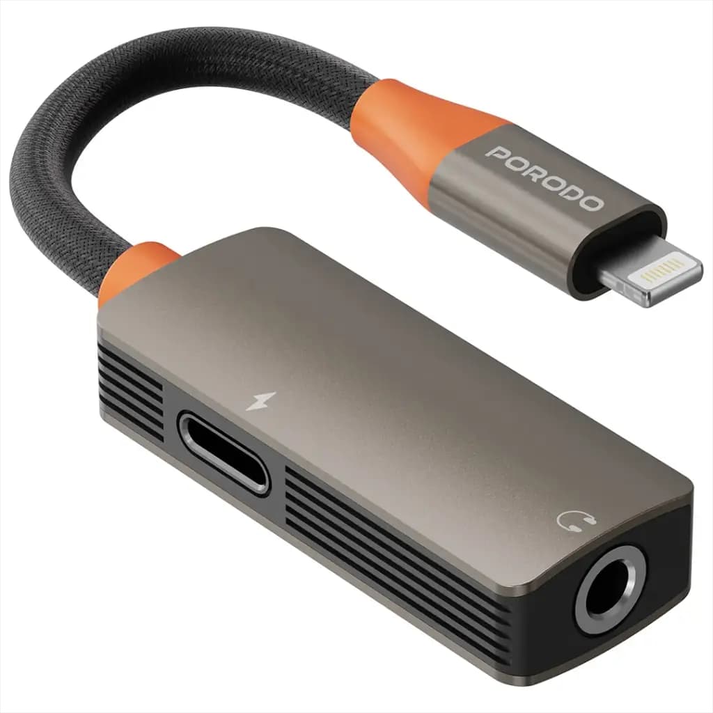 Porodo AudioLink Duo Lightning + 3.5mm Jack Splitter