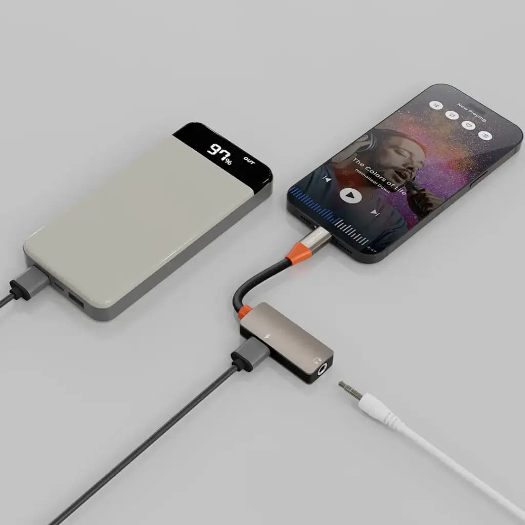 Porodo AudioLink Duo Lightning + 3.5mm Jack Splitter
