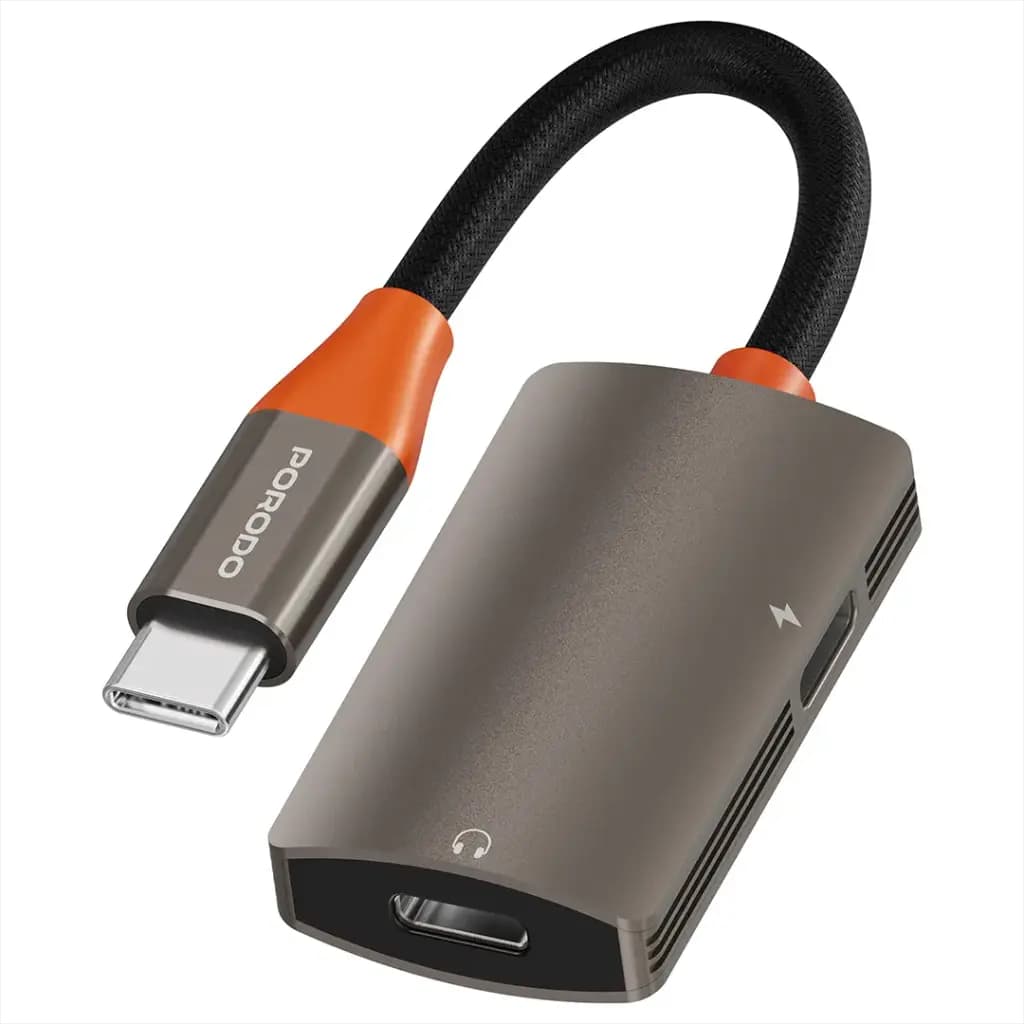 Porodo AudioLink Duo USB-C Interface Audio and Charge Splitter