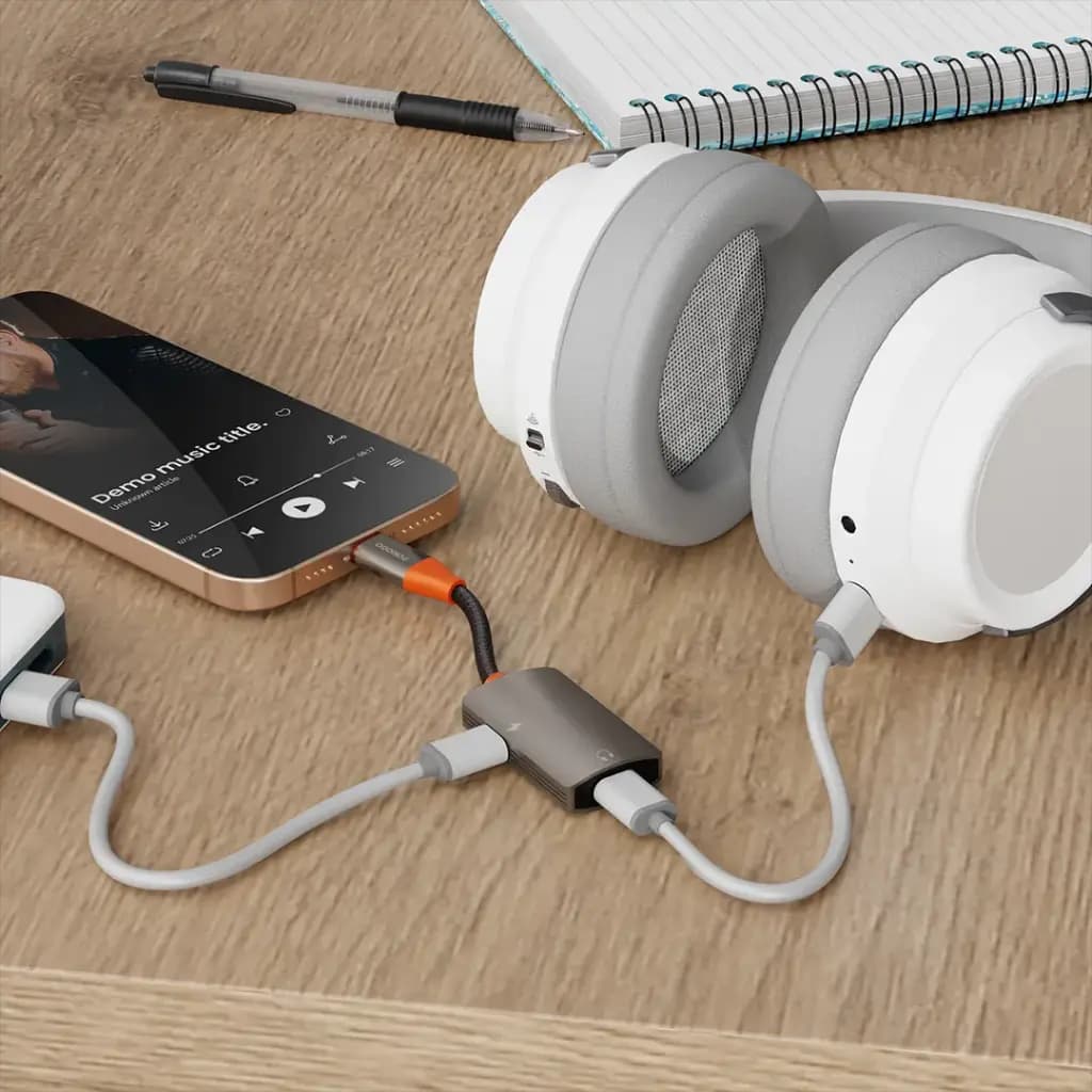 Porodo AudioLink Duo USB-C Interface Audio and Charge Splitter