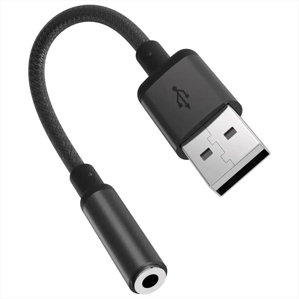 Porodo Audiolink Female 3.5mm to USB-A Audio Jack Adapter