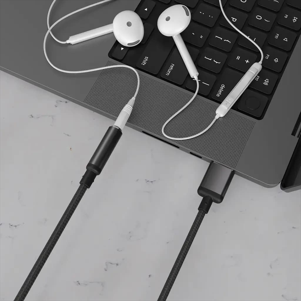 Porodo Audiolink Female 3.5mm to USB-A Audio Jack Adapter