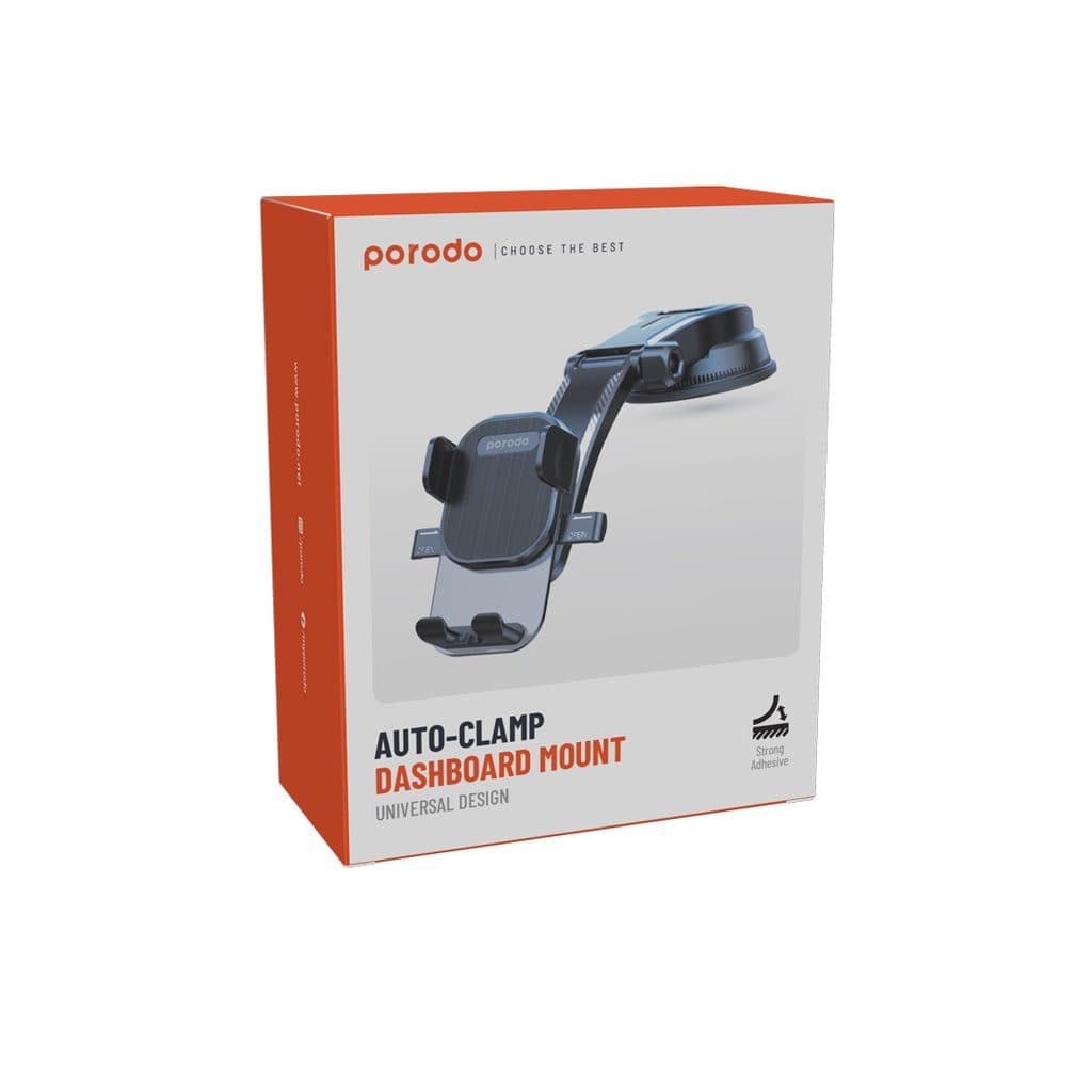 Porodo Auto-Clamp Dashboard Mount Universal Design