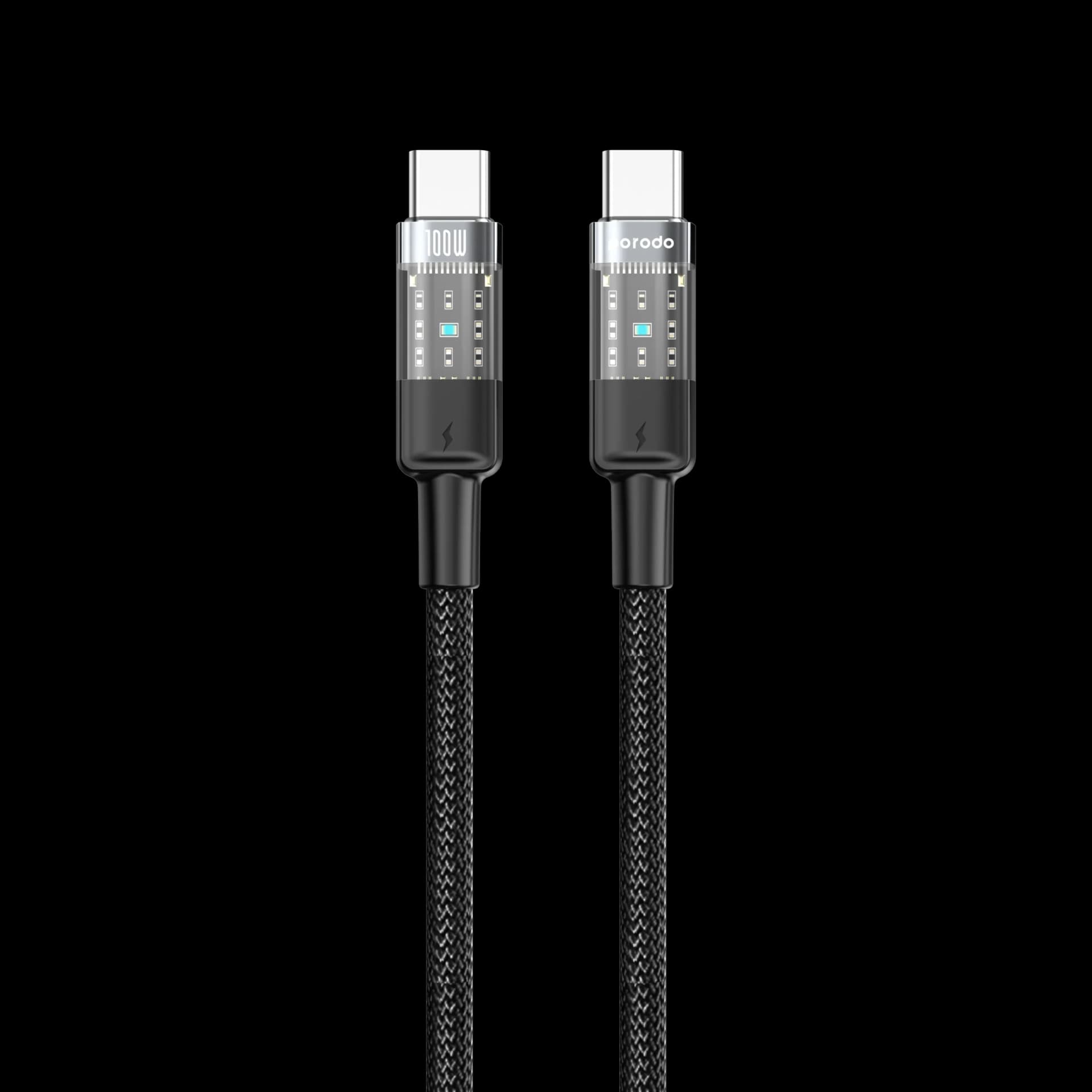Porodo Braided USB-C to USB-C Cable 1.2m Fast Charge & Data