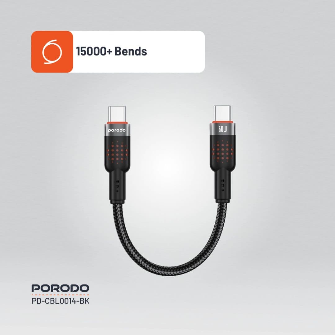 Porodo Braided Type-C to Type-C Cable