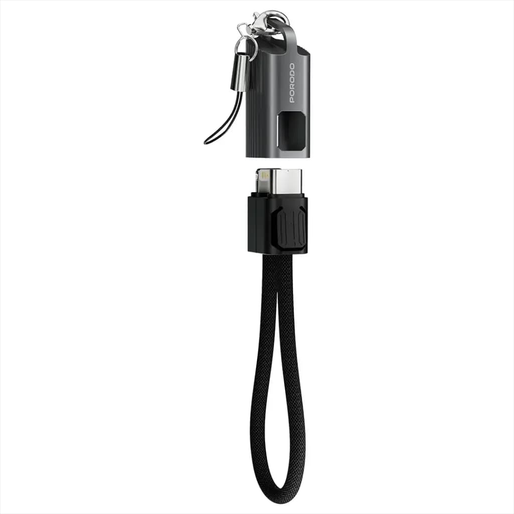 Porodo Chargeloop Keychain Data Cable USB-C to Lightning