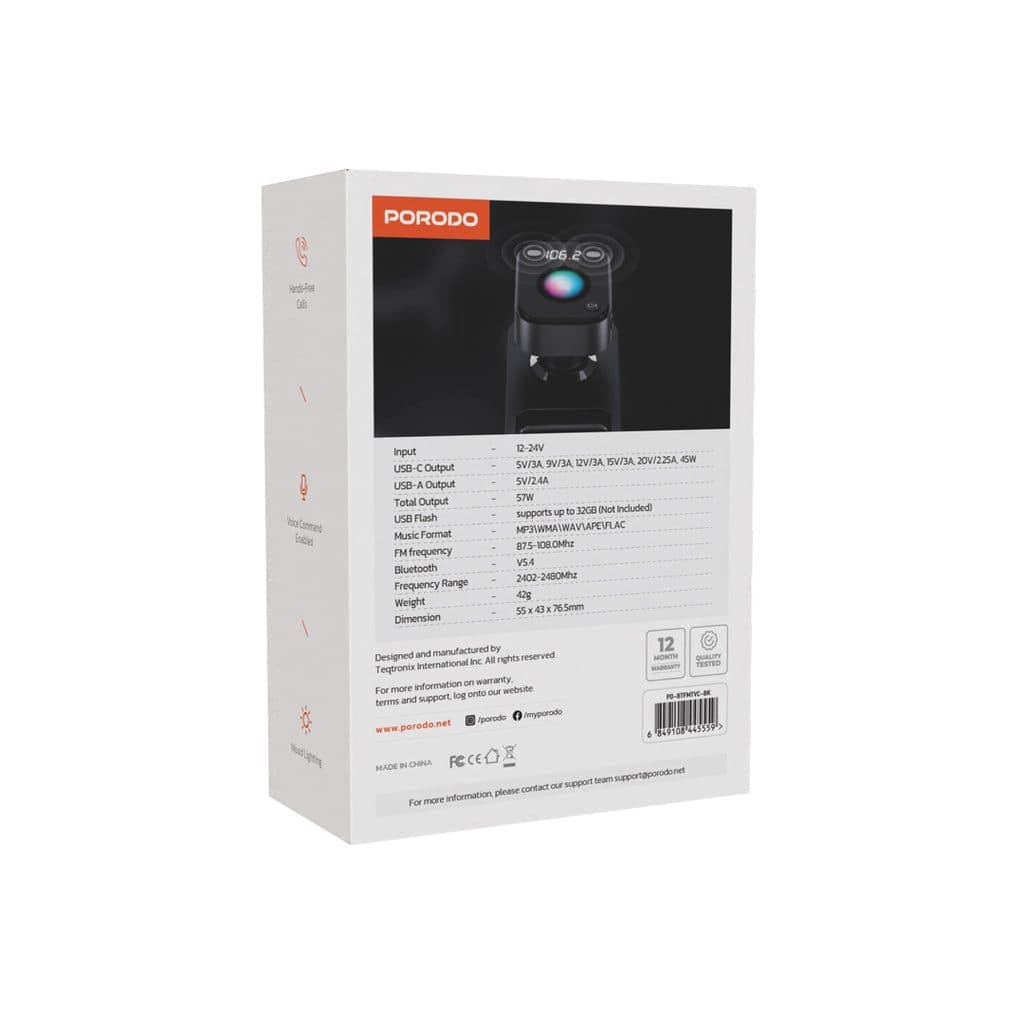 Porodo Dual Microphone FM Transmitter & Charger