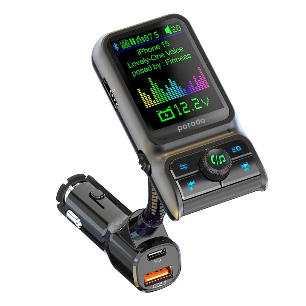 Porodo Dual Port Car Charger FM Transmitter