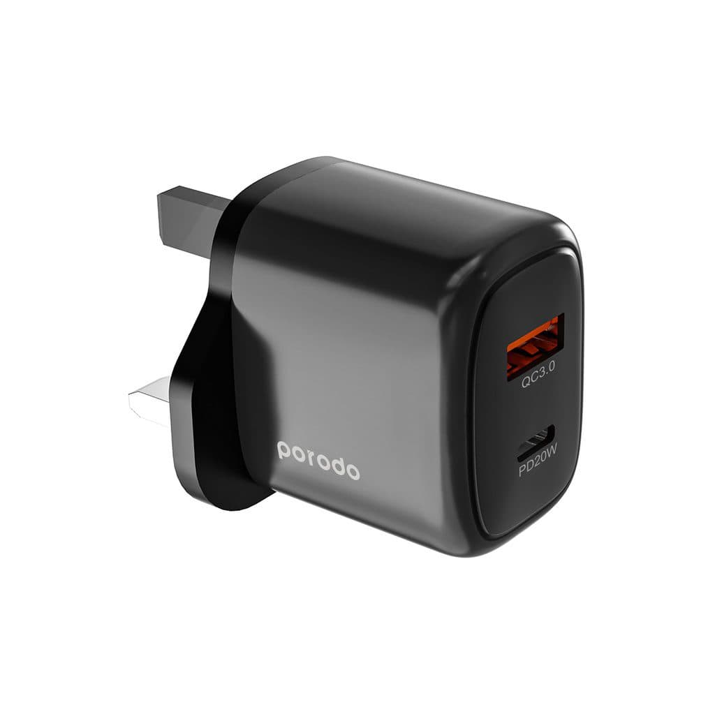 Porodo Dual Port Fast Charger Quick Charge + Power Deliver