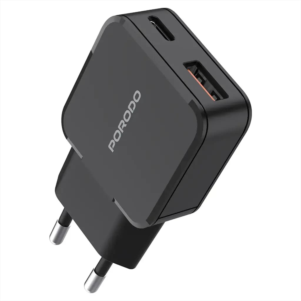 Porodo Dual-Port Mini Wall Charger PD 20W