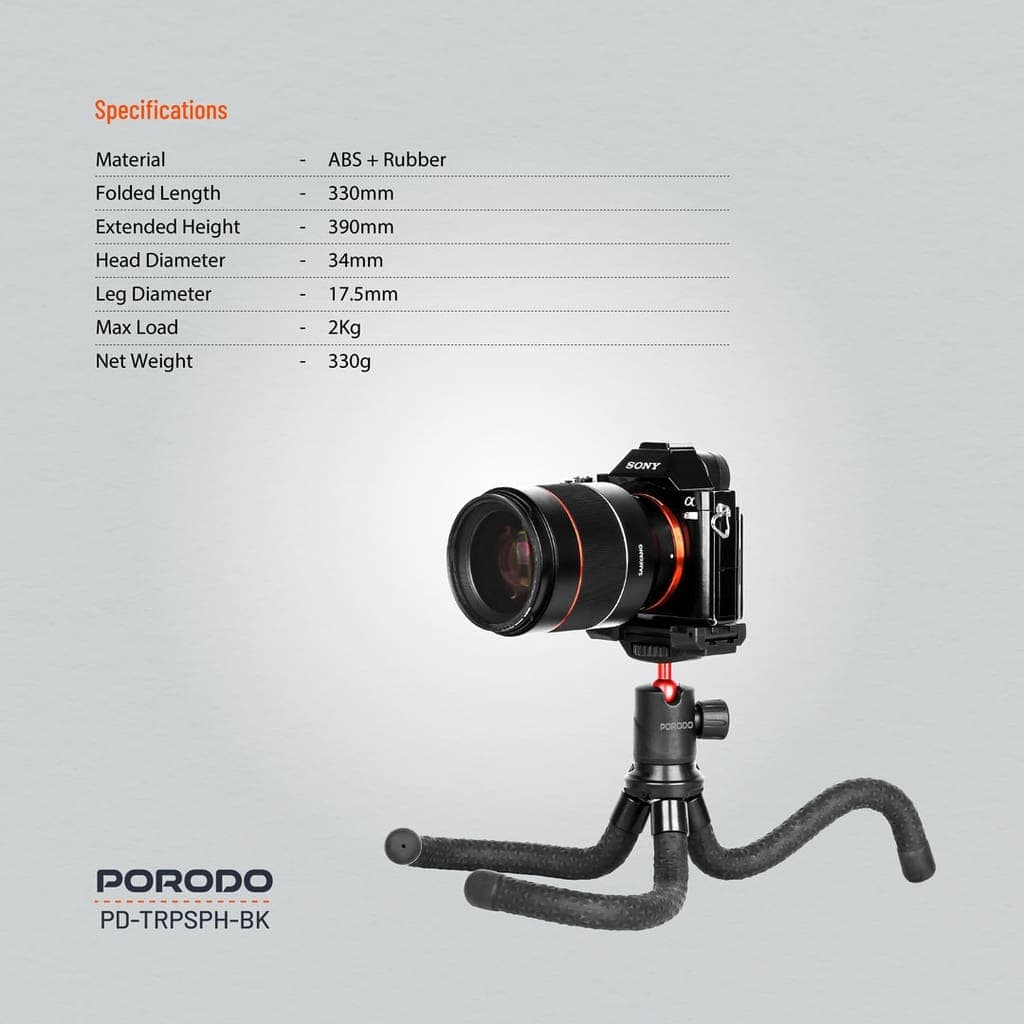 Porodo FlexibleTripod Stand