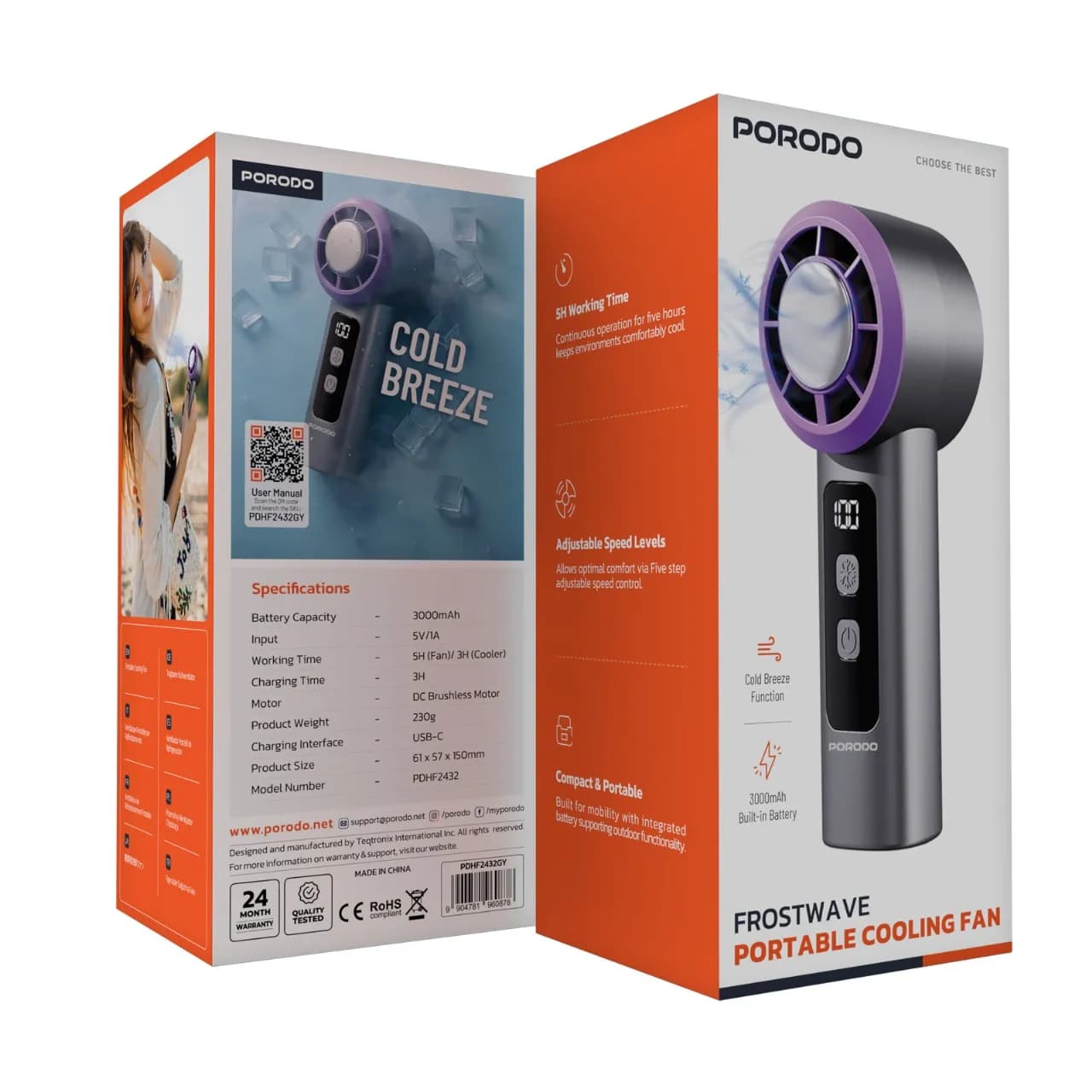 Porodo Frostwave Portable Cooling Fan