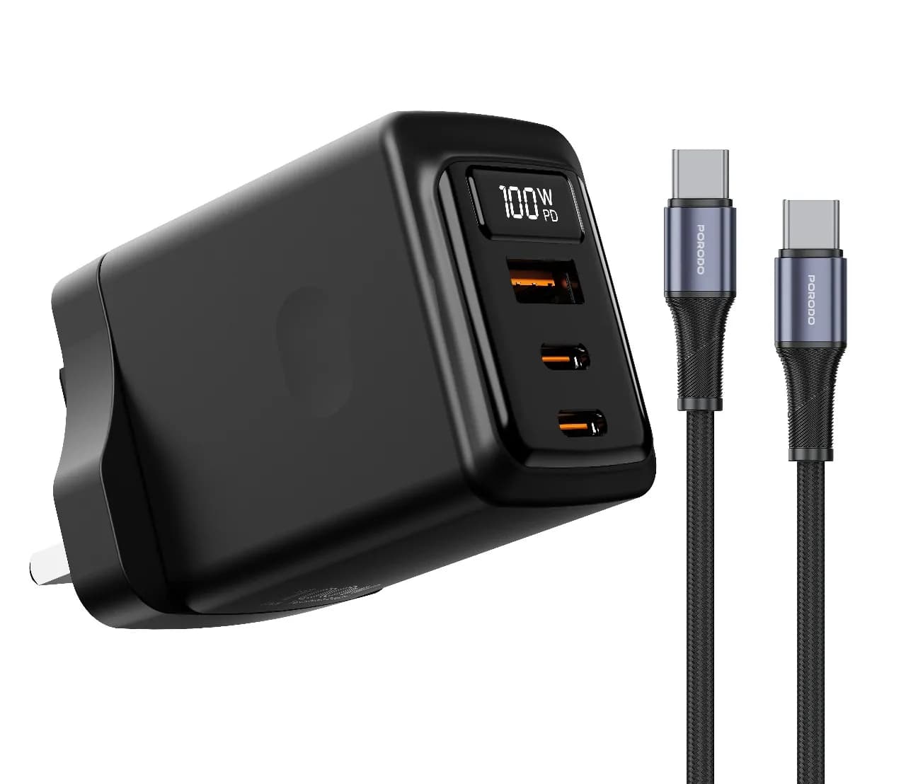 Porodo GaN 100W Multi-Port Wall Charger