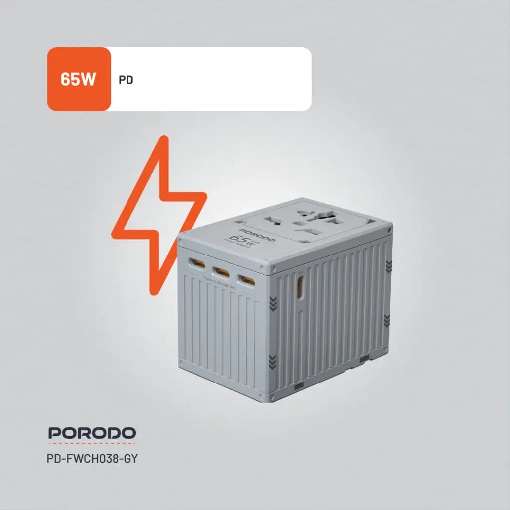 Porodo GaN 5-Port Travel Block Universal Charger
