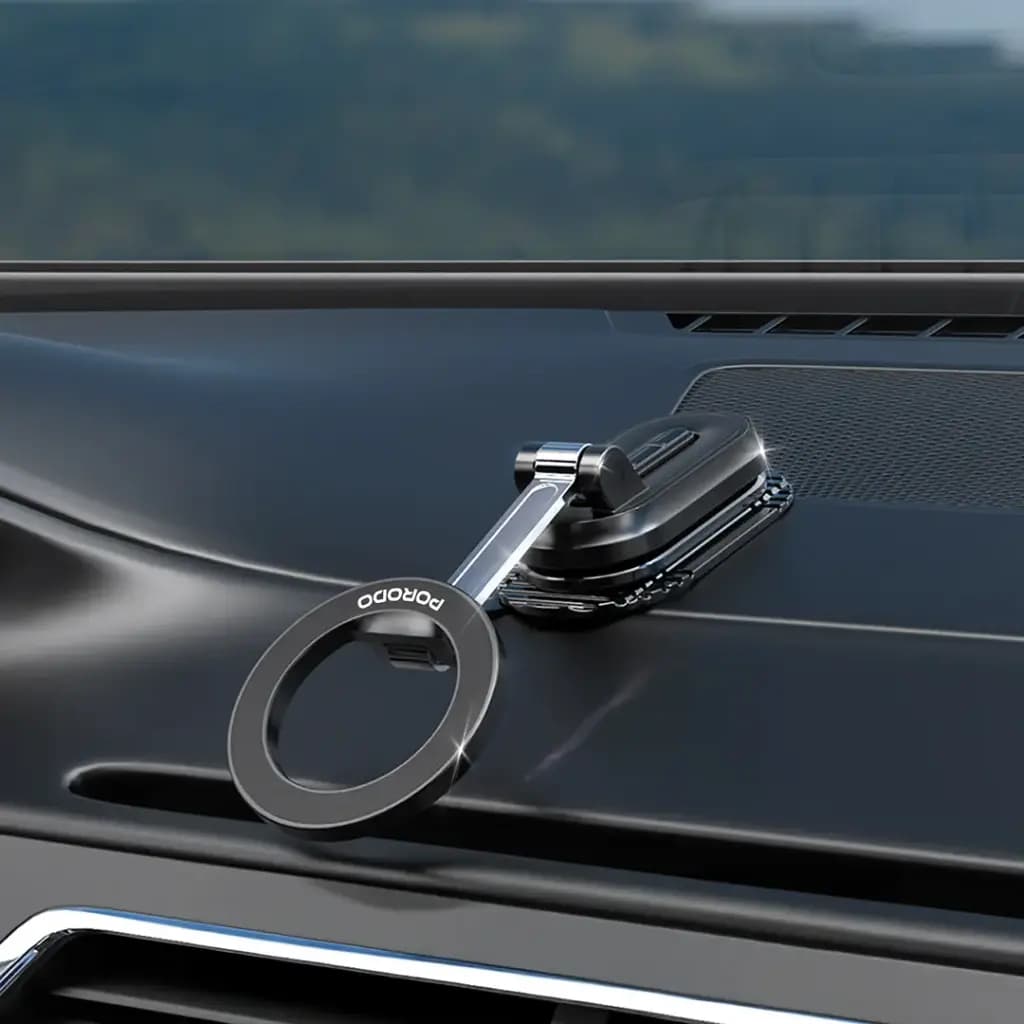 Porodo GripFold MagSafe Rotatable Car Mount 360° Full Rotation