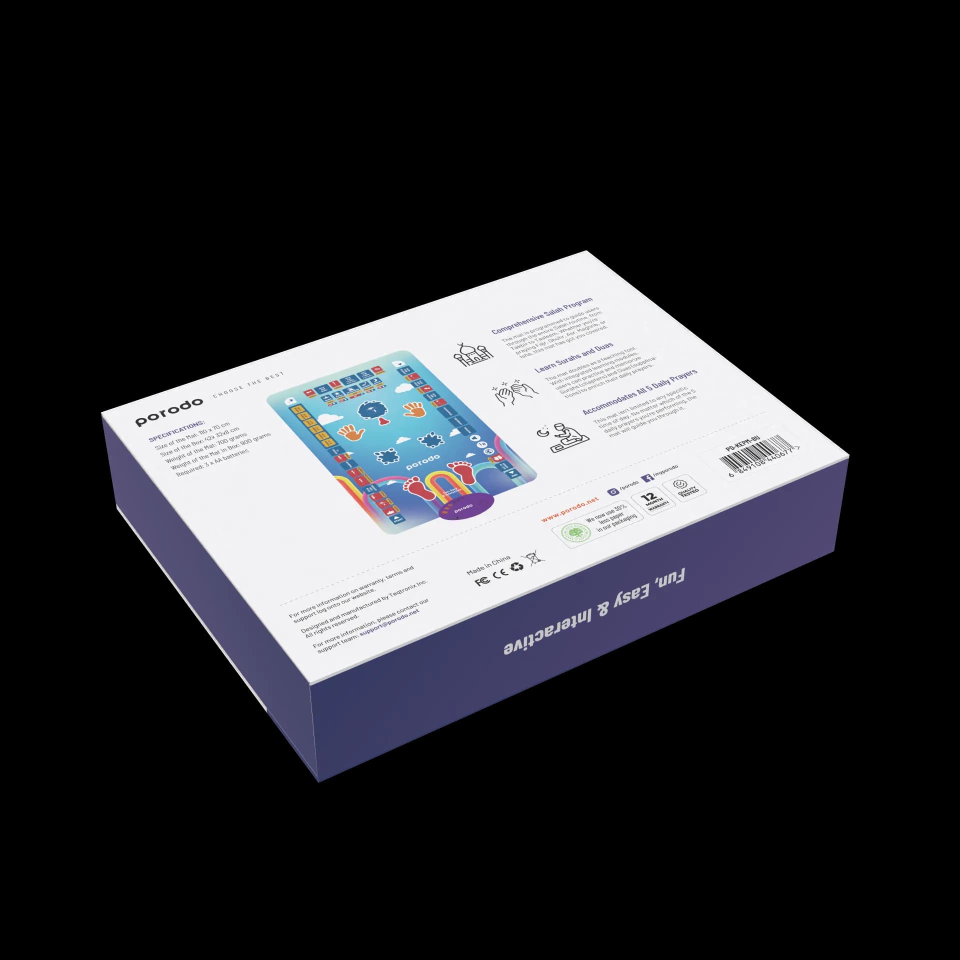 Porodo Kids Educational Interactive Smart Prayer Mat