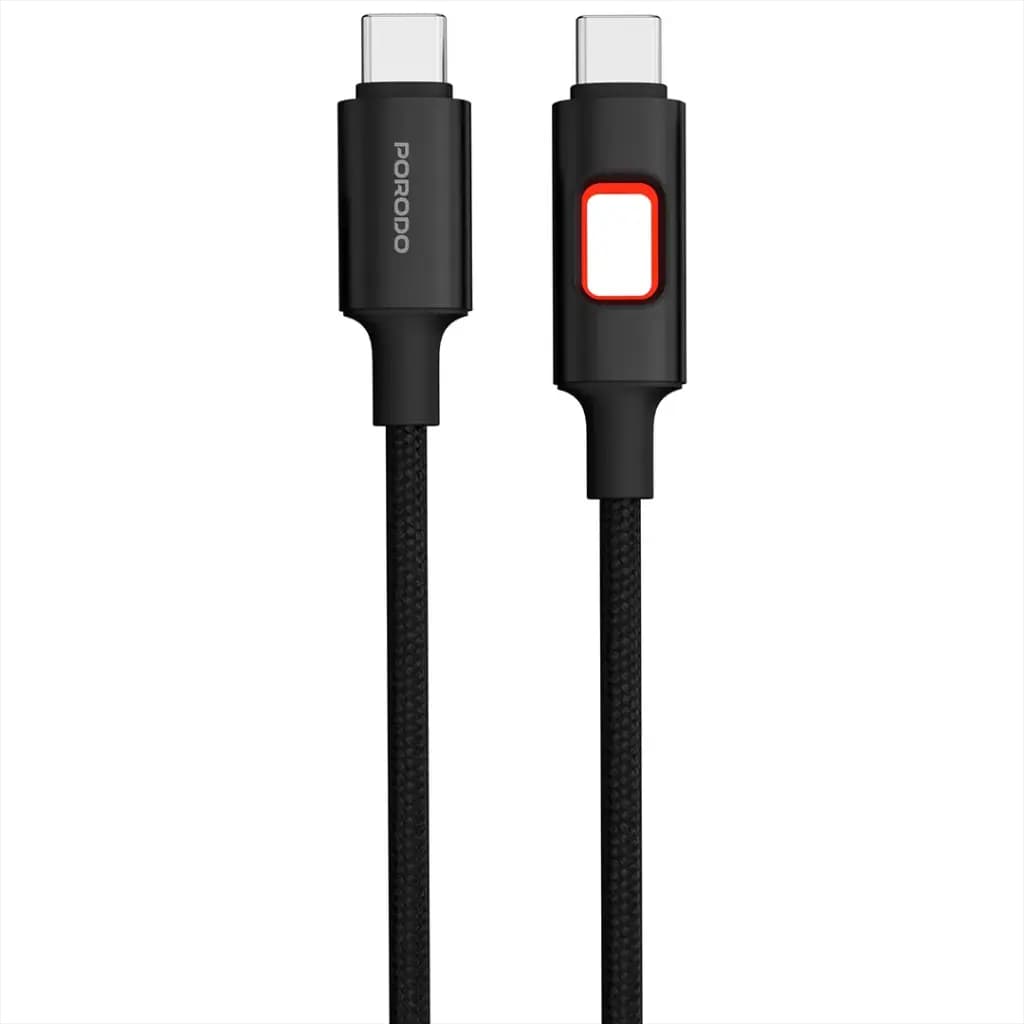 Porodo LED Braided USB-C to USB-C Cable PD 60W
