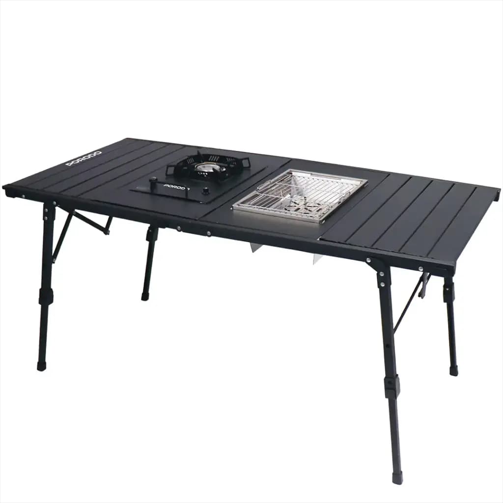 Porodo Lifestyle All-In-One Outdoor Folding Table With Stove & Grill