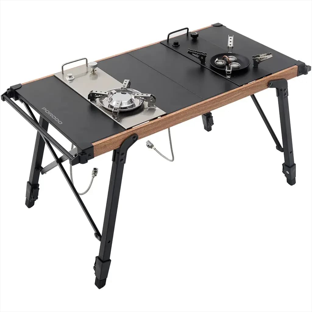 Porodo Dual Stove Camping Table 304 Stainless Steel