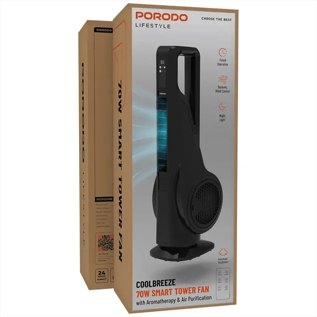 Porodo Lifestyle Coolbreeze 70W Smart Tower Fan