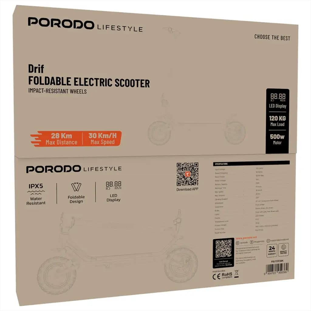 Porodo Lifestyle Drif Foldable Electric Scooter