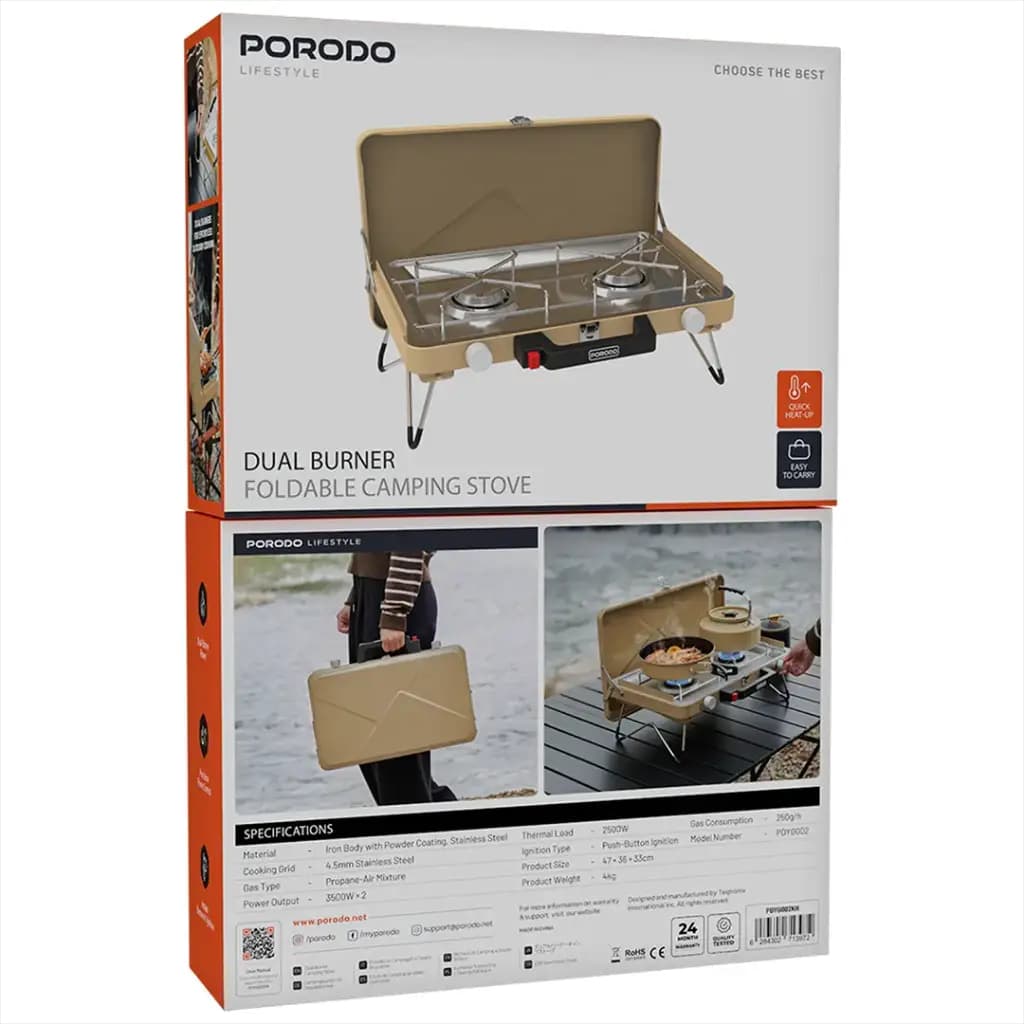 Porodo Lifestyle Dual Burner Foldable Camping Stove