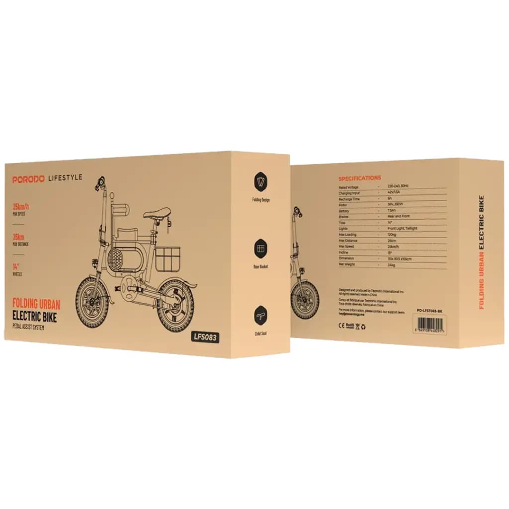 Porodo Lifestyle Folding Urban Electric Bike