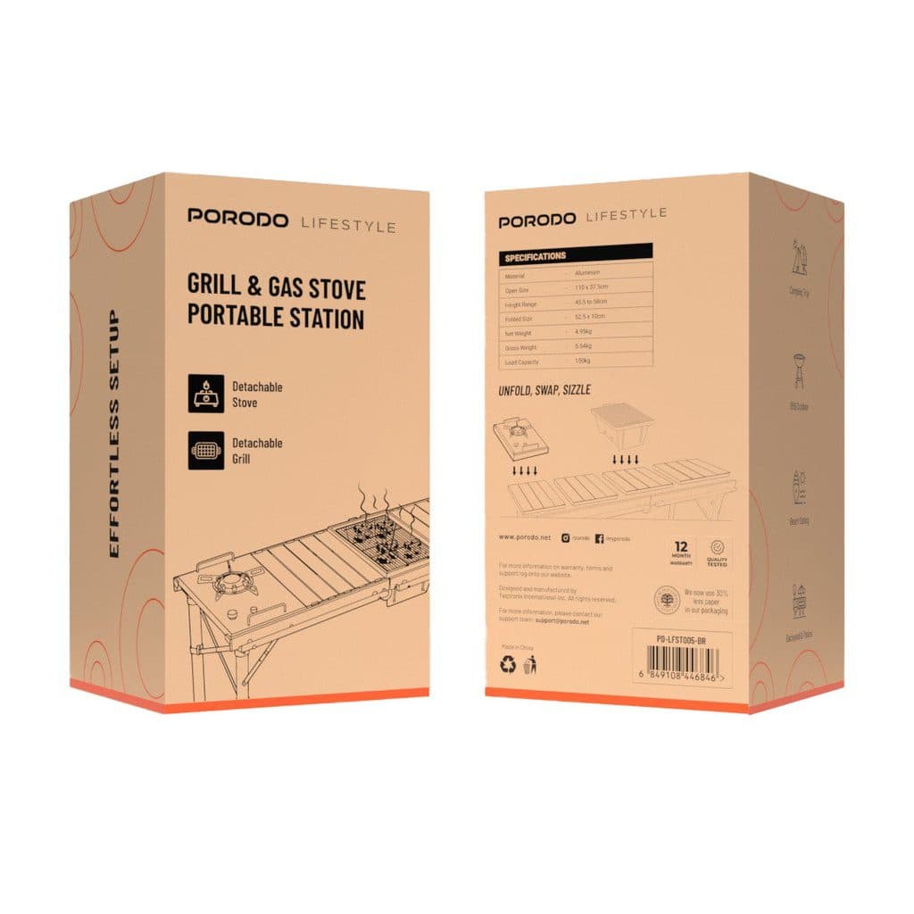 Porodo Lifestyle Grill & Gas Stove Portable Station