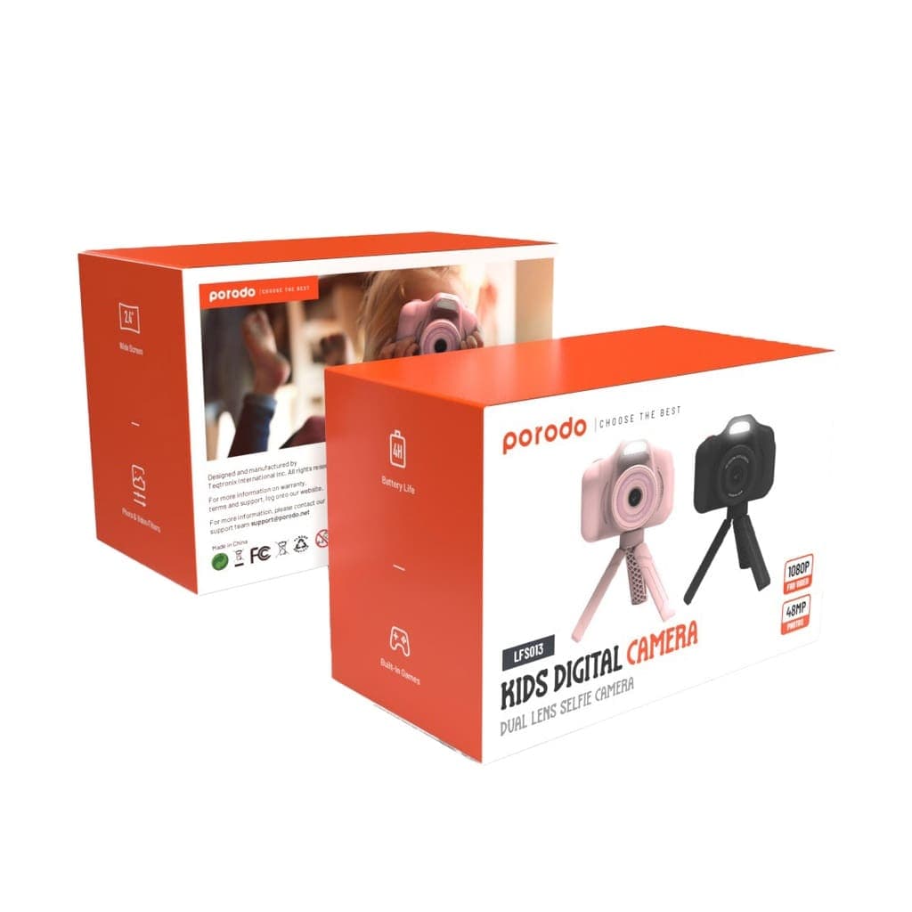 Porodo Lifestyle Kids Digital Camera Dual Lens Selfie Camera
